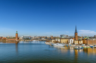 Fototapeta na wymiar View of Riddarholmen, Stockholm, Sweden