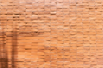 Surface of red brick wall texture on day noon light for interior or exterior brick wall building and decoration texture background