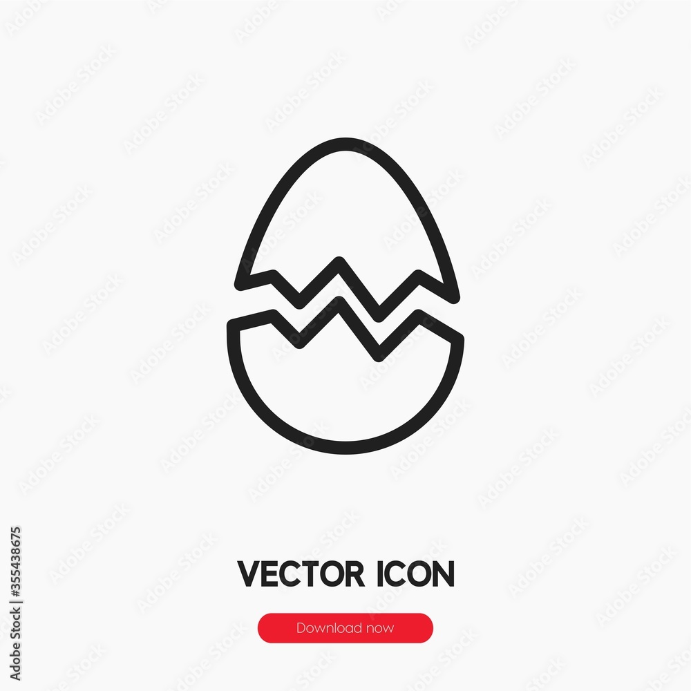 Poster broken egg icon vector. linear style sign for mobile concept and web design. broken egg symbol illus