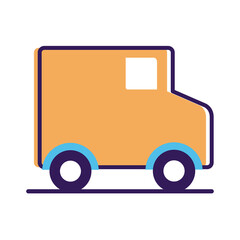van delivery service line and fill style icon