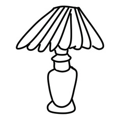 Single lamp  isolated on a white background. Vector drawing in Doodle Style.