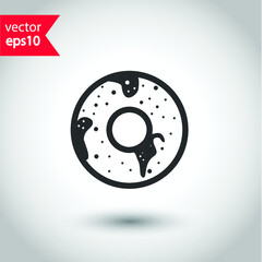 Donut vector icon. Doughnut flat sign design. Studio background. EPS 10 vector symbol pictogram