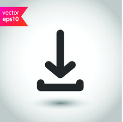 Download arrow vector icon. Upload vector flat sign design. EPS 10 flat symbol pictogram