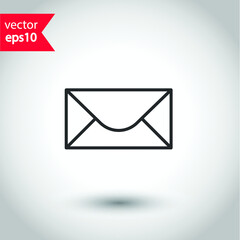 Envelope vector icon. Mail flat sign design. Envelope symbol pictogram