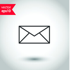 Envelope vector icon. Mail flat sign design. Envelope symbol pictogram