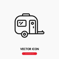 camping trailer icon vector sign symbol