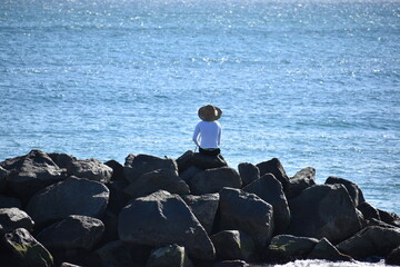 man on the rocks