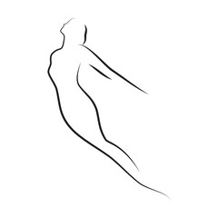  ballet dancer, line style drawing, vector