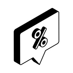 Percentage on bubble isometric style icon vector design