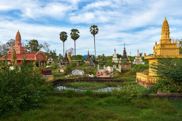 Beautiful khmer cemetery in Kampong Cham city