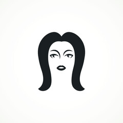illustration of woman hair style icon, logo woman on white background,