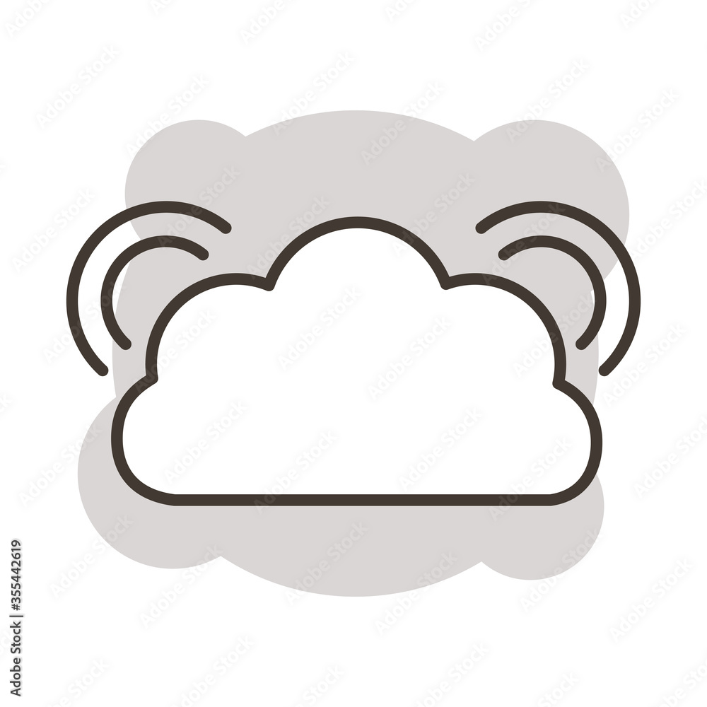 Poster cloud computing line style icon