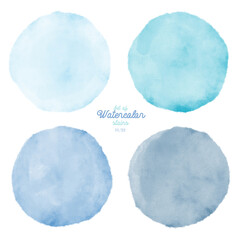Set of color watercolor stains. Round paint set. Circle colorful grunge paint illustration for decoration winter banners, posters, websites, lists, landing pages etc