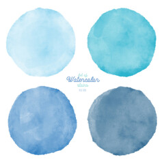 Set of color watercolor stains. Round paint set. Circle colorful grunge paint illustration for decoration winter banners, posters, websites, lists, landing pages etc