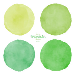 Set of color watercolor stains. Round paint set. Circle colorful grunge paint illustration for decoration spring banners, posters, websites, lists, landing pages etc