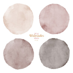 Set of color watercolor stains. Round paint set. Circle colorful grunge paint illustration for decoration autumn banners, posters, websites, lists, landing pages etc
