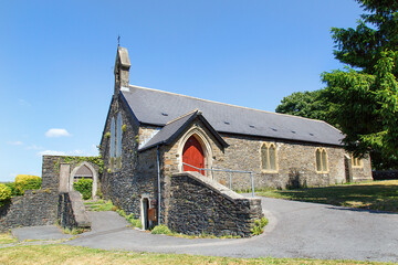 Fototapeta na wymiar St Paul's Church in Glais was built in 1881 to serve the small mining village of Glais. The church was extensively restored in 1995 after major structural problems were identified.