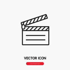 clapperboard icon vector sign symbol