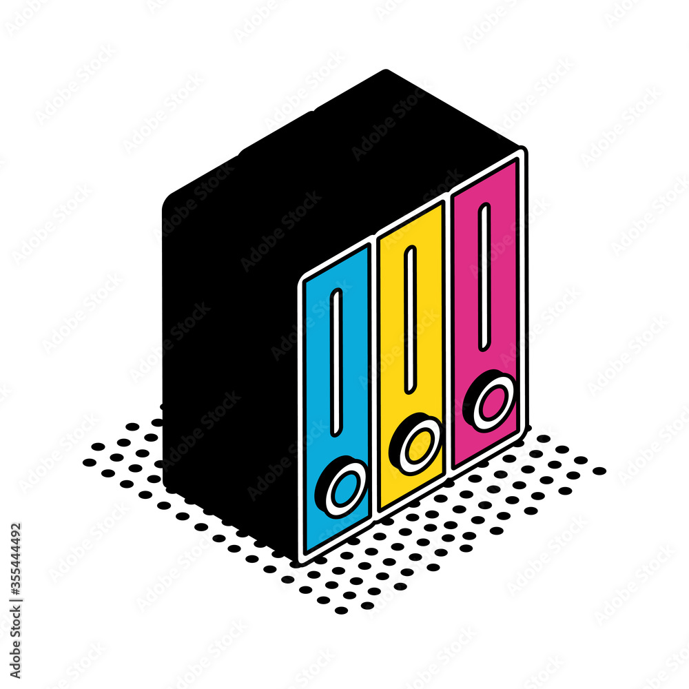 Poster isolated files isometric style icon vector design