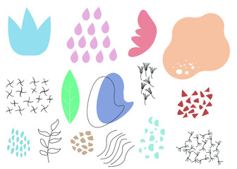 Vector illustration, abstract organic forms, background. Drawn objects of organic origin.