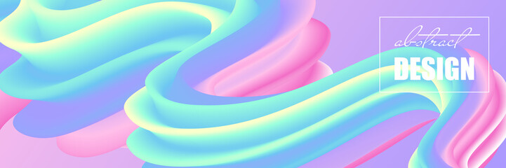 Colorful abstract background with futuristic gradient waves. Trendy illustration for business poster, web banner, landing page or cover