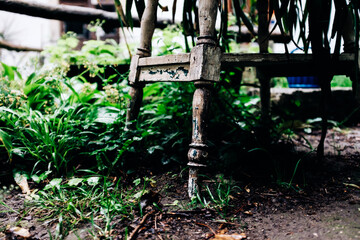Shabby Table in arden on a rainy Day