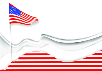 American flag on a white background. Vector eps10 illustration