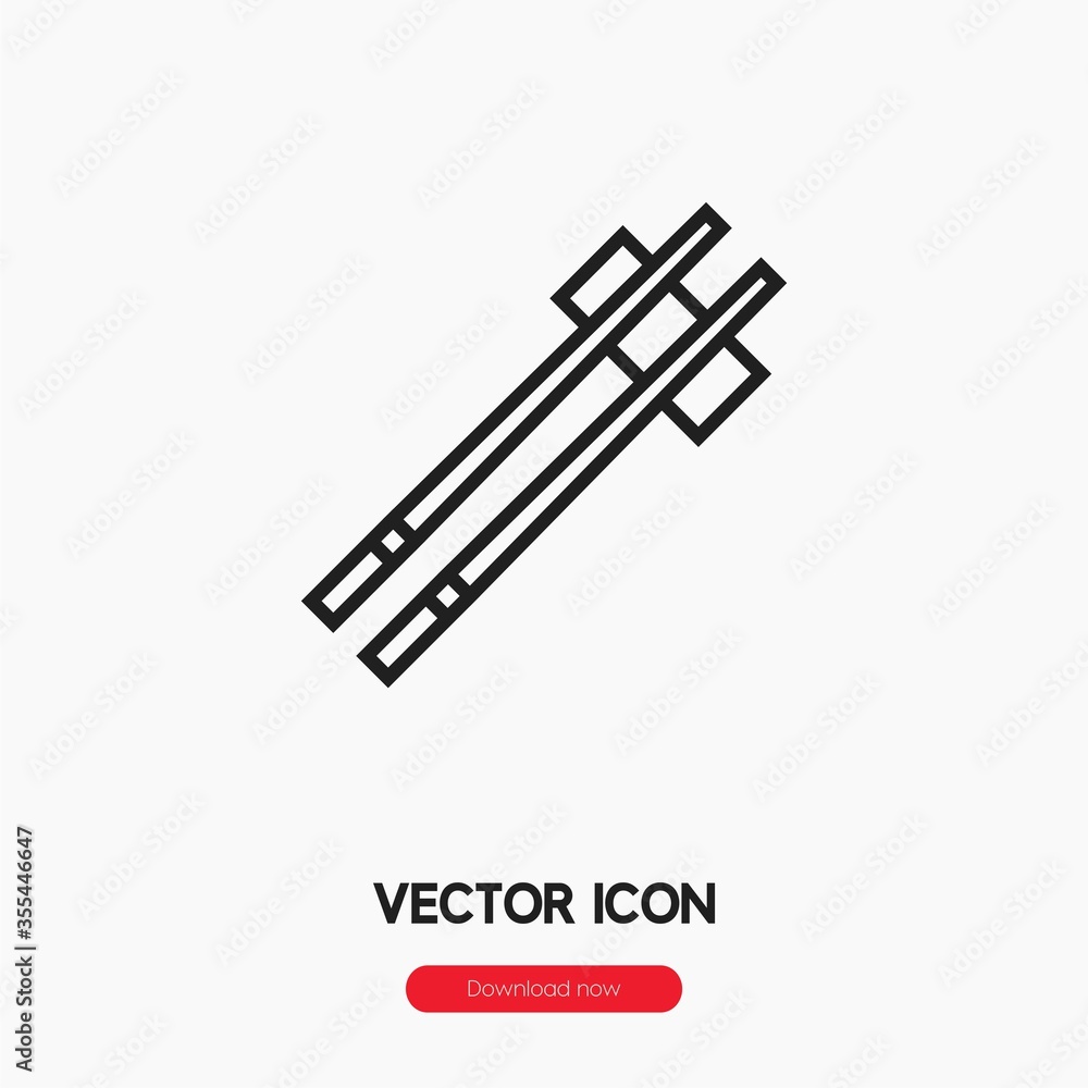 Poster chopsticks icon vector. linear style sign for mobile concept and web design. chopsticks symbol illus