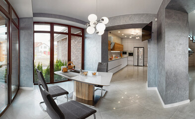 stylish interior design room private house kitchen