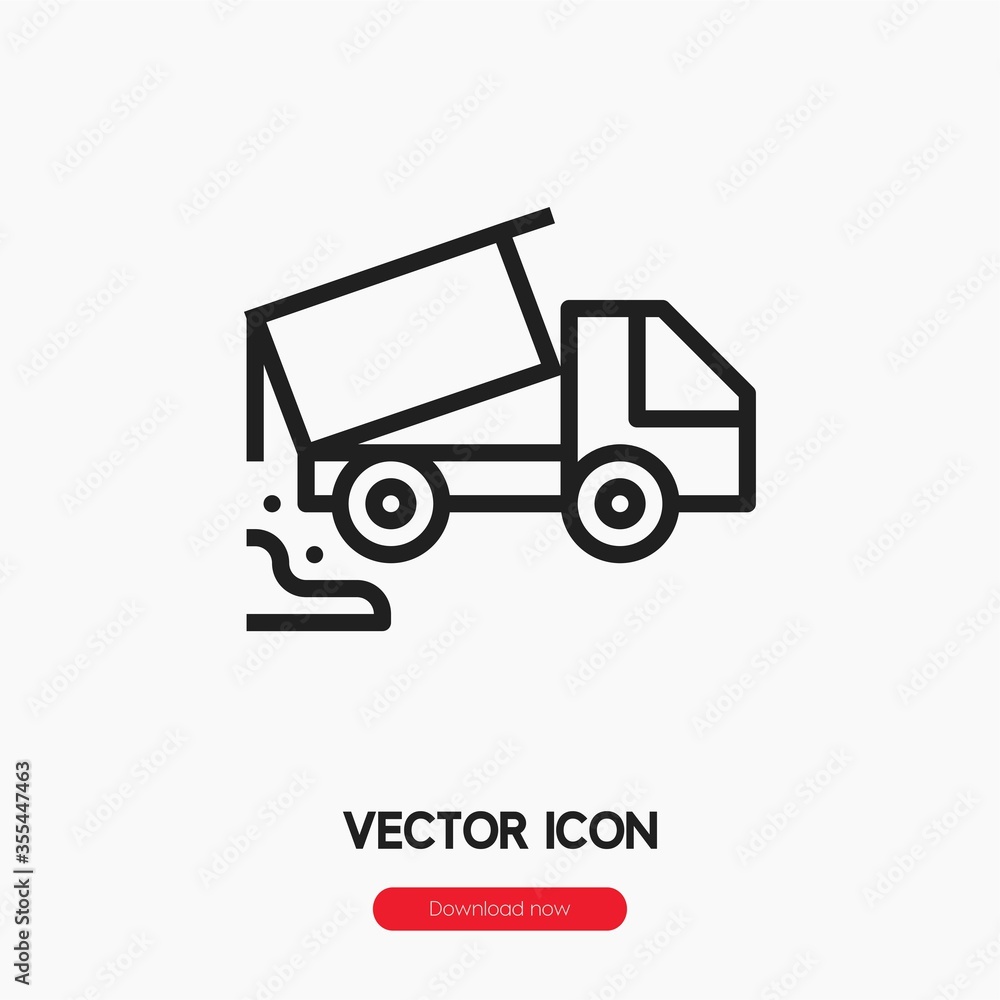 Poster dumper icon vector. linear style sign for mobile concept and web design. dumper symbol illustration.