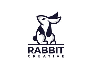 Rabbit Bunny Creative Logo Design Template