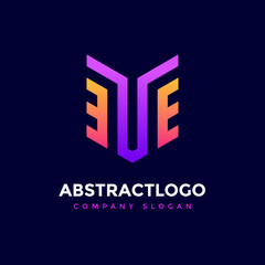 Abstract TE Initial Letter Colorful Logo Template for business ‍and tech company