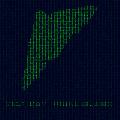 Fototapeta na wymiar Digital Salt Cay, Turks Islands logo. Island symbol in hacker style. Binary code map of Salt Cay, Turks Islands with island name. Cool vector illustration.