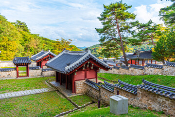 Namhansanseong palace near Seoul, Republic of Korea - obrazy, fototapety, plakaty