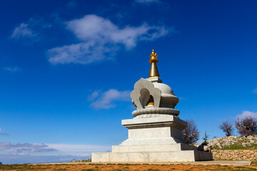 Fototapeta na wymiar Kalachakra Stupa in Karma Berchen Ling, in Corinth region, Peloponnese, Greece.