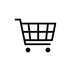 Shopping cart isolated icon. Shop flat button. Vector illustrition