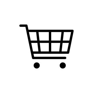 Shopping cart isolated icon. Shop flat button. Vector illustrition