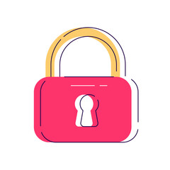 Locker icon, vector padlock symbol.