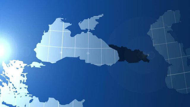 Georgia. Zooming into  on the globe.