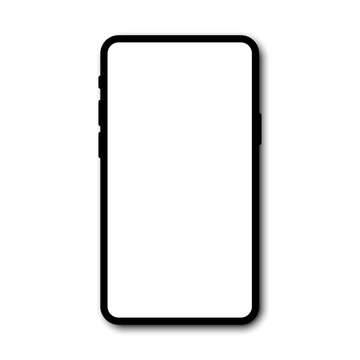 Mobile phone. Mobile phone mockup. Template smartphone, isolated. Mobile phone with shadow. Vector illustration