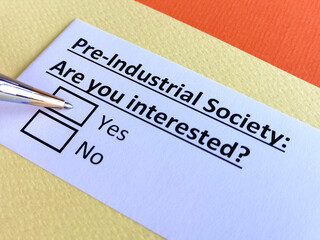 Obraz premium Questionnaire about industry