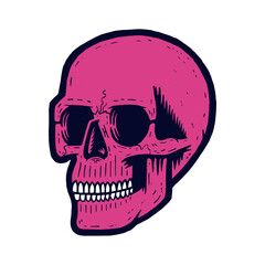 Retro colorful skull.