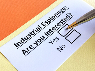 Obraz premium Questionnaire about industry