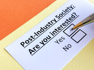 Fototapeta premium Questionnaire about industry