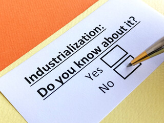 Obraz premium Questionnaire about industry