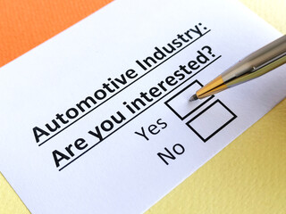 Obraz premium Questionnaire about industry