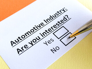 Obraz premium Questionnaire about industry