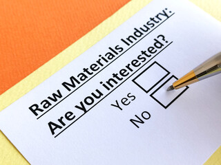 Obraz premium Questionnaire about industry