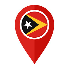 flat map marker icon with timor leste flag