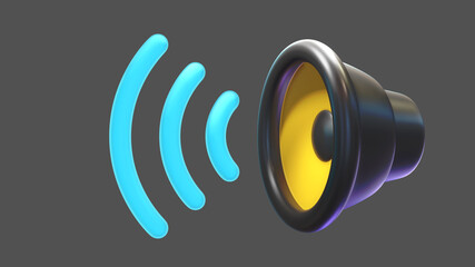 3d rendered speaker icon